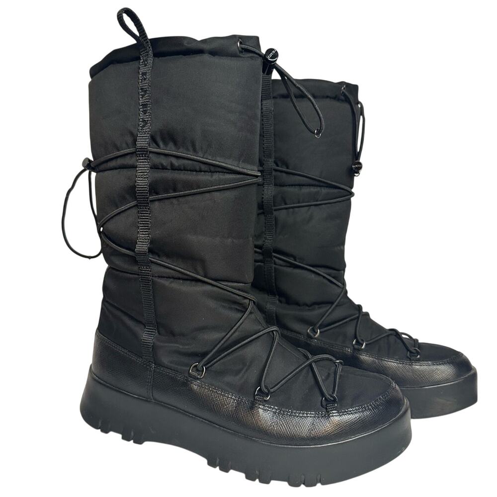 Prada Sport Snow Moon Boots Black size EU 37.5 Nylon Mid-Calf Bungee Lace-Up
